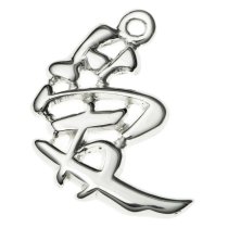 1x Sterling silver Chinese Character Love Pendant Dangle Charm 17mm
