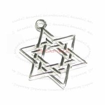 1x Sterling silver Magic Star of David Pendant Dangle Charm 18.5mm