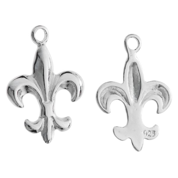 1x Sterling silver FLEUR-DE-LIS Pendant Dangle Charm 17mm