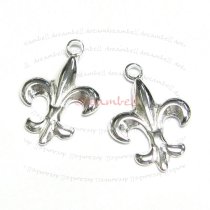 1x Sterling silver FLEUR-DE-LIS Pendant Dangle Charm 17mm