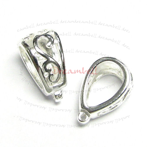 1x STERLING SILVER Filigree Bail Slide Pendant CONNECTOR 11mm