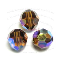 6 Swarovski Crystal Elements 5000 Bead Smoked Topaz AB 8mm