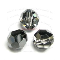 6x Swarovski Crystal Elements 5000 Round Faceted Bead Silver Night 8mm