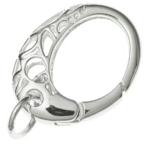 1x Sterling Silver Oval Filigree Flower Clasp Lock Enhancer Shortener 20mm