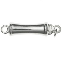1x STERLING SILVER Tube 1-STRAND Bamboo Pearl Box CLASP 19MM