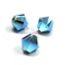 12 x Swarovski Elements Xilion Crystal 5328 Turquoise 2x AB 6mm
