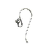 2x Bali Sterling Silver Ear Wire French Hook Earwires