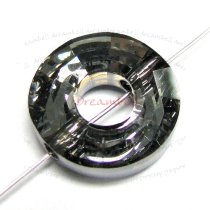 1x Swarovski Crystal Elements Ring Bead 5139 Silver Night 12.5mm