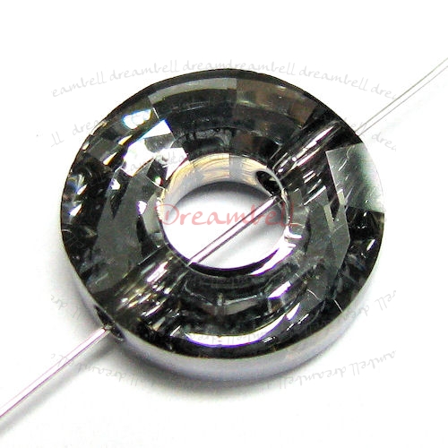 1x Swarovski Crystal Elements Ring Bead 5139 Silver Night 12.5mm