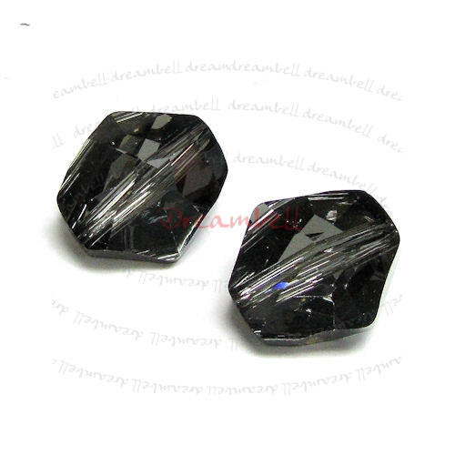 2x Swarovski Elements Crystal 5523 Cosmic Beads 12mm Silver Night