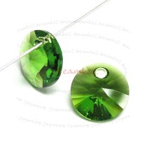 24x Swarovski Crystal 6428 Xilion Rivoli Pendant Charm Fern Green 6mm