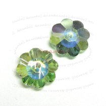6x Swarovski Elements Crystal 3700 Margarita Beads Peridot AB Unfoiled 8mm