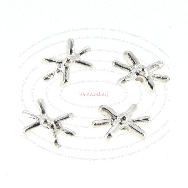 10x STERLING SILVER SNOWFLAKE BEADS SPACER 7.5MM