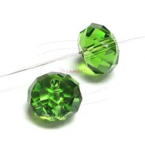 6x Swarovski Crystal Elements 5040 Briolette Bead Rondelle Spacer Fern Green 6mm