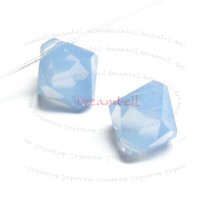 12x Swarovski crystal 6301 Top Drill Bicone Air Blue Opal 6mm