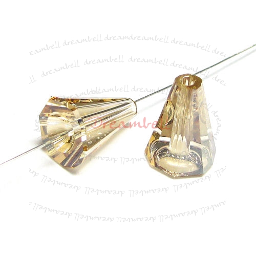 2x Swarovski Elements Crystal 5540 Artemis Cone Bead 12mm Golden Shadow