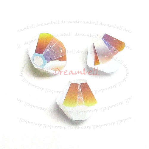 24 Swarovski Elements Xilion Crystal Bead 5328 Alabaster 2x AB 4mm