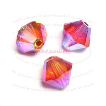 12x Swarovski Elements Xilion Crystal Bead 5328 Fireopal 2x 6mm