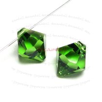 6x Swarovski crystal 6301 Top Drill Bicone Fern Green 8mm