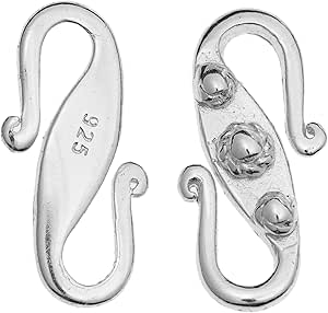 Sterling Silver 925 Stamped Connectors Clasp— 5 Pieces (12.5 x 6 mm)