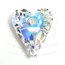 1x Swarovski Crystal 6240 Wild Heart Charm Pendant Clear AB 37mm