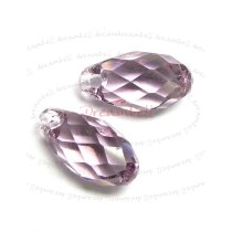 2x Swarovski Elements Crystal Teardrop Briolette 6010 Light Amethyst 11mm