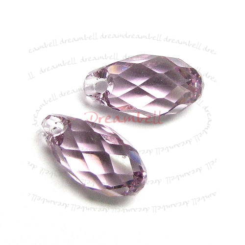 2x Swarovski Elements Crystal Teardrop Briolette 6010 Light Amethyst 11mm
