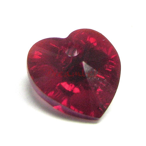 2 Swarovski Crystal Xilion Heart Charm pendant SIAM AB 14mm 6228