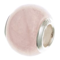 1x Sterling Silver Rose Quartz Bead for European Charm Bracelets