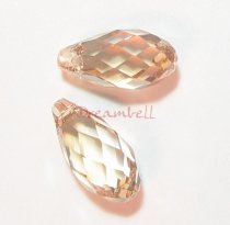2x Swarovski Elements Crystal Teardrop Briolette 6010 Golden Shadow 11mm