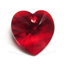 4x Swarovski Xilion Crystal 6228 Heart Charm Pendant SIAM 10mm