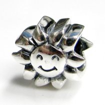 Sterling silver Smile Sunflower Sun Bead for European Charm Bracelets