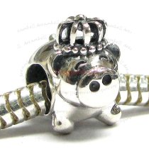 Sterling silver Cute Pig King Bead for European Charm Bracelets