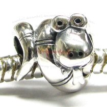 Sterling silver Cute Snake Bead for European Charm Bracelets