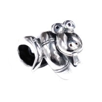 Sterling silver Cute Snake Bead for European Charm Bracelets