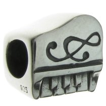 Sterling silver Piano Keyboard Bead for European Charm Bracelets