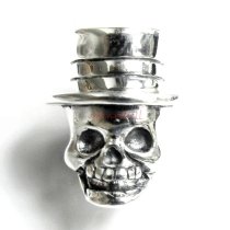 Sterling silver Hat Skull Skeleton Bead for European Charm Bracelets