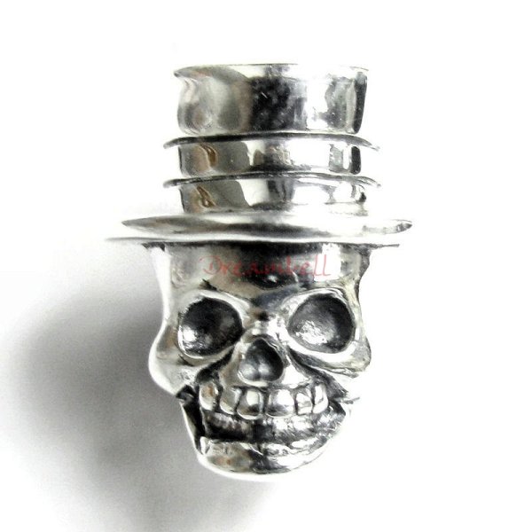 Sterling silver Hat Skull Skeleton Bead for European Charm Bracelets