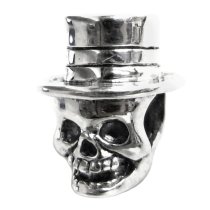 Sterling silver Hat Skull Skeleton Bead for European Charm Bracelets