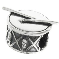 Sterling silver Stick Drum Bead for European Charm Bracelets