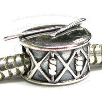 Sterling silver Stick Drum Bead for European Charm Bracelets