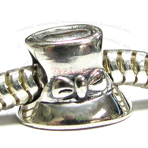 Sterling silver Bow Lady Hat Bead for European Charm Bracelets