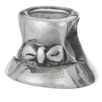 Sterling silver Bow Lady Hat Bead for European Charm Bracelets