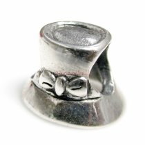 Sterling silver Bow Lady Hat Bead for European Charm Bracelets