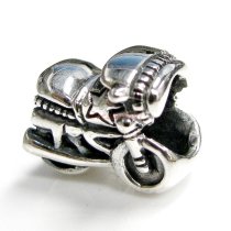 Sterling silver Motorbike Bead for European Charm Bracelets