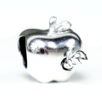 Sterling silver Apple Worm Bead for European Charm Bracelets