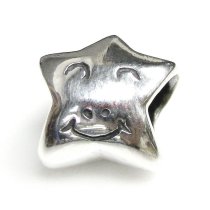Sterling silver Smile Star Bead for European Charm Bracelets