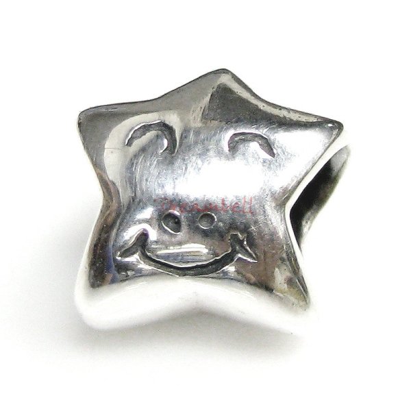Sterling silver Smile Star Bead for European Charm Bracelets
