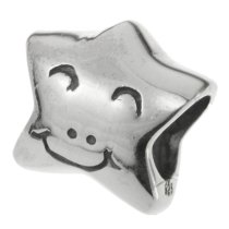 Sterling silver Smile Star Bead for European Charm Bracelets