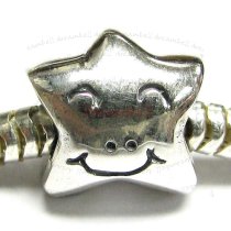 Sterling silver Smile Star Bead for European Charm Bracelets